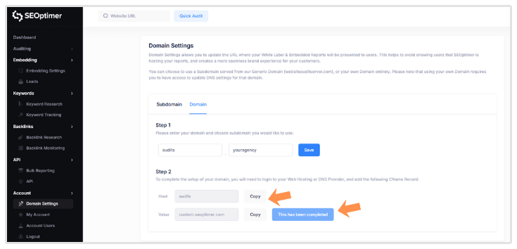 Custom Domain Set Up